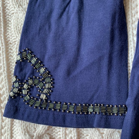 INC Navy Tailored Shirt with Sequin Embellishments - Picture 5 of 5